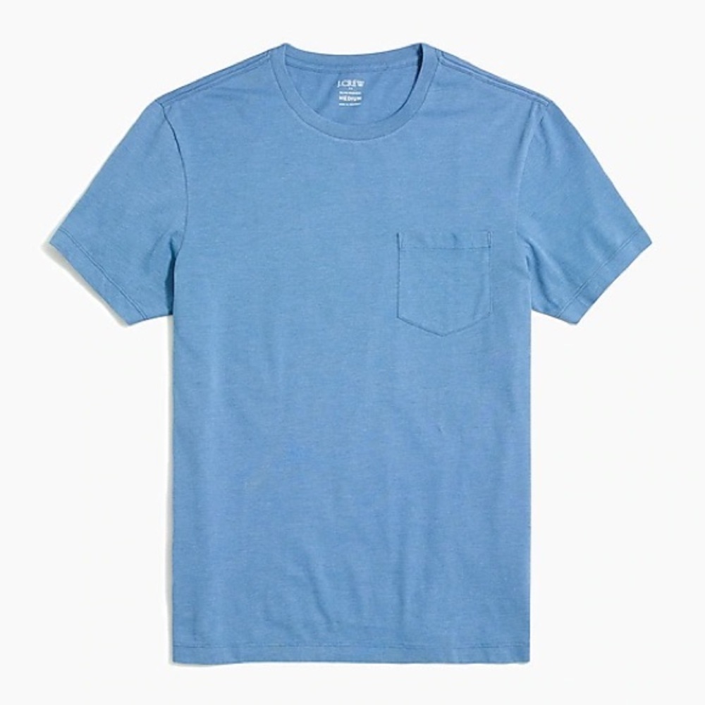 J Crew Large Calm Lagoon Slim Heathered Washed Jersey Pocket Tee